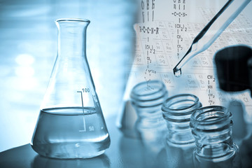 Laboratory research, dropping liquid to test tube