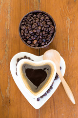 coffee cup and coffee beans