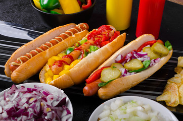 All beef dogs, variantion of hot dogs