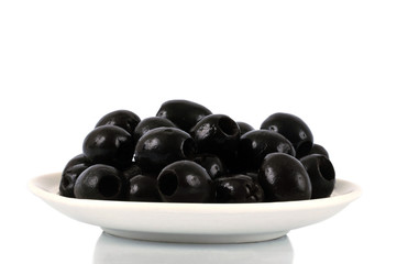 Coupelle d'olives noires dénoyautées