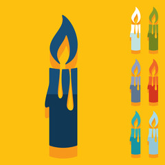 Flat design: christmas candle