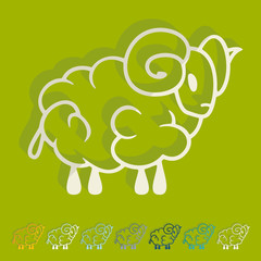 Flat design: sheep