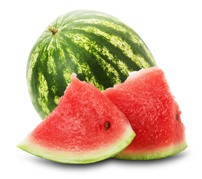 fresh juicy watermelon on the white background