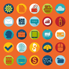 Set of business flat icons