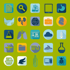 Set of veterinary flat icons