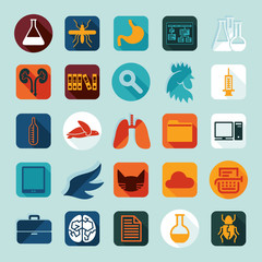 Set of veterinary flat icons