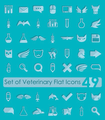Set of veterinary flat icons