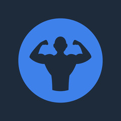 Bodybuilder Fitness Logo Icon. Vector