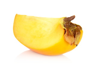 Studio shot od quarter kakis sliced isolated white