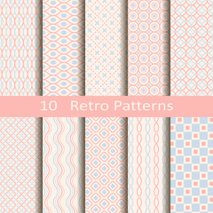 set of ten retro patterns