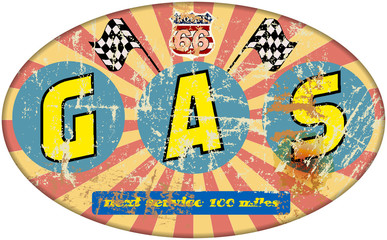 retro route 66 gas station sign,vector illustration
