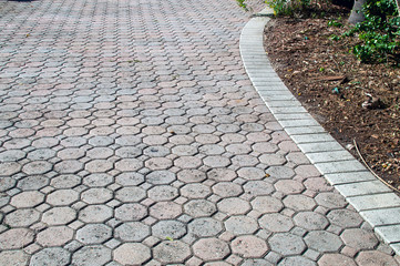octagon shaped bricked driveway