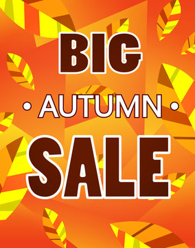 Advertisement about the autumn sale. Vector.