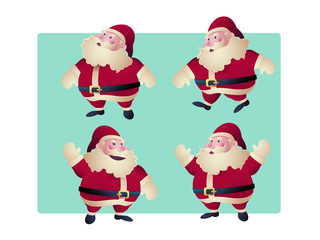 Set of Santa Clauses  for christmas  vector illustration