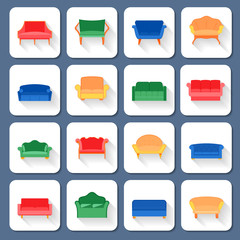 Sofa Icons Flat