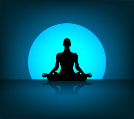 meditazione, yoga, pensare, fiore di loto