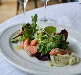salad with salmon