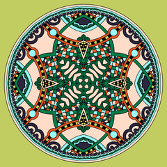 decorative design of circle dish template, round geometric patte