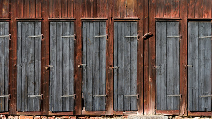 doors on wooden shed