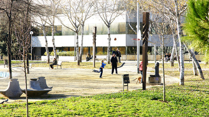 Parque de la estación del Norte en Barcelona