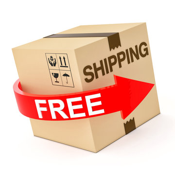 Cardboard Free Shipping 3d isolated on white