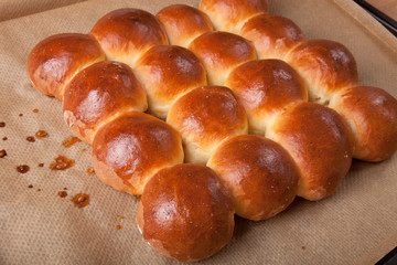 freshly baked rolls only taken out of the oven
