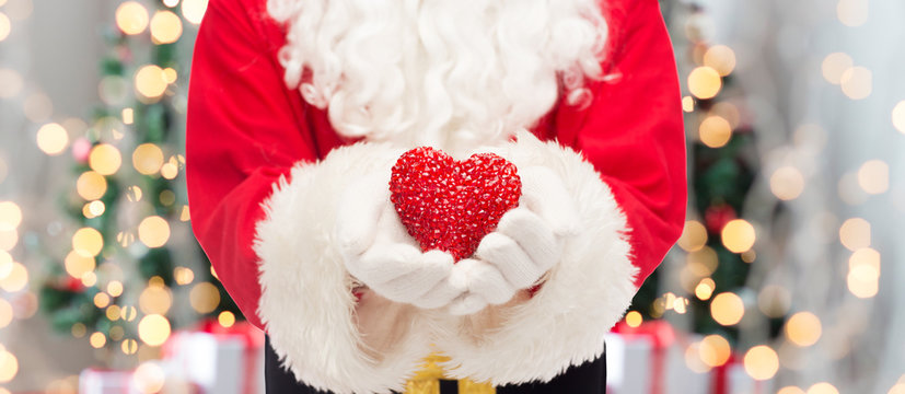 close up of santa claus with heart shape