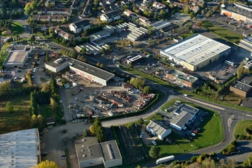 Fototapete Luftbild Dourdan zone industrielle vue du ciel
