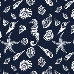 seamless background with sea life