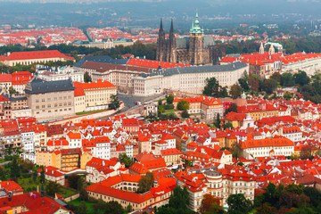 Naklejka premium Aerial view over Prague Castle in Prague, Czech Republic