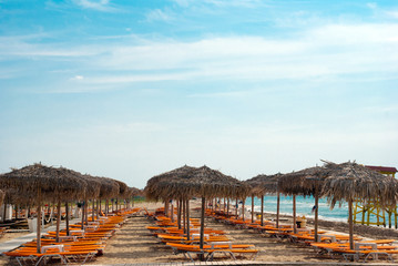 Beach ready for summertime in Greece