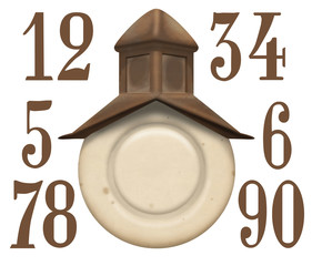 Vintage street signboard for the numbering of houses on a white