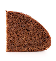 Slice of fresh rye bread isolated on white background cutout
