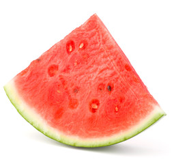 Sliced ripe watermelon isolated on white background cutout