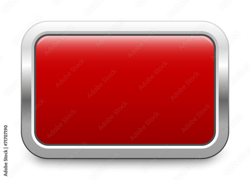 Wall mural rectangular template - red metallic button