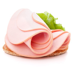 sandwich with pork ham on white background  cutout © Natika