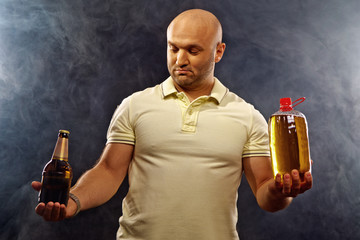 happy man with a beer