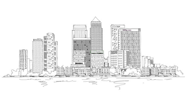 Canary Wharf business aria, London, Sketch collection