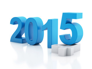 New Year 2015 on  white background