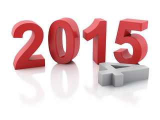 New Year 2015 on  white background