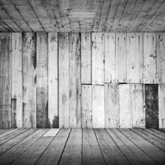 Empty white wooden interior background with concrete ceiling