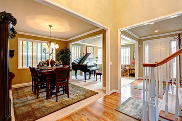 Luxury house interior with open floor plan
