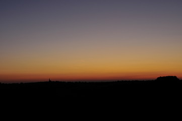 Dorfansicht in der Dämmerung