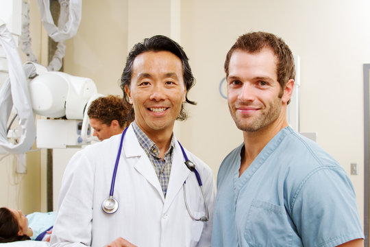 Profile of radiologist and technician