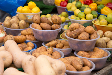 fresh potato's at a farmers market