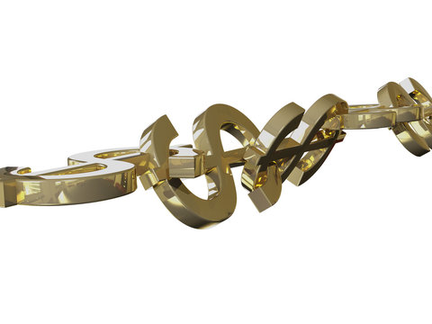 Dollar Chain 3D Concept Gold