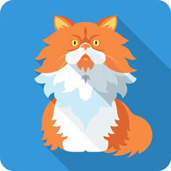 Obraz premium Vector Persian Cat icon flat design