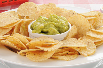 tortilla chips and guacamole