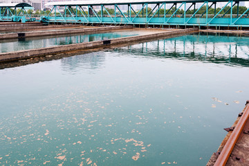 Fototapeta premium Modern urban wastewater treatment plant