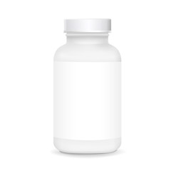 white plastic medical container